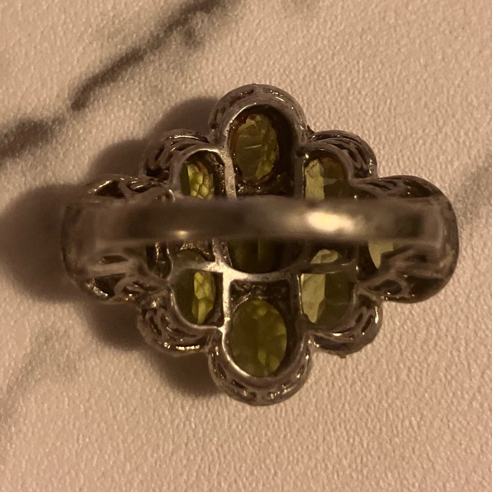 Exquisite925💚&14kGreen Peridot Ring!Size8aprox Era1890 - Picture 12 of 16
